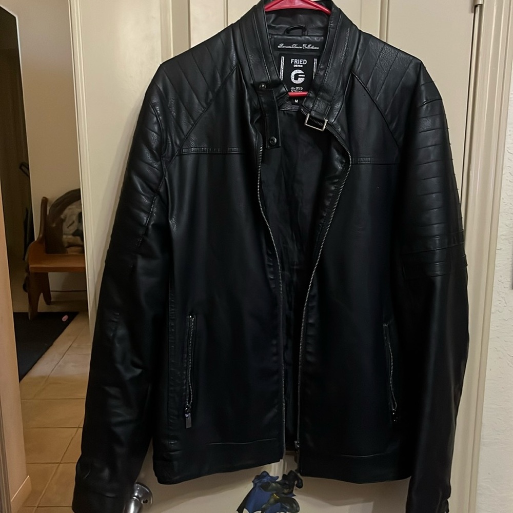 Black Leather Looking 2013 FRIED Premium Denim Collections Medium Jacket